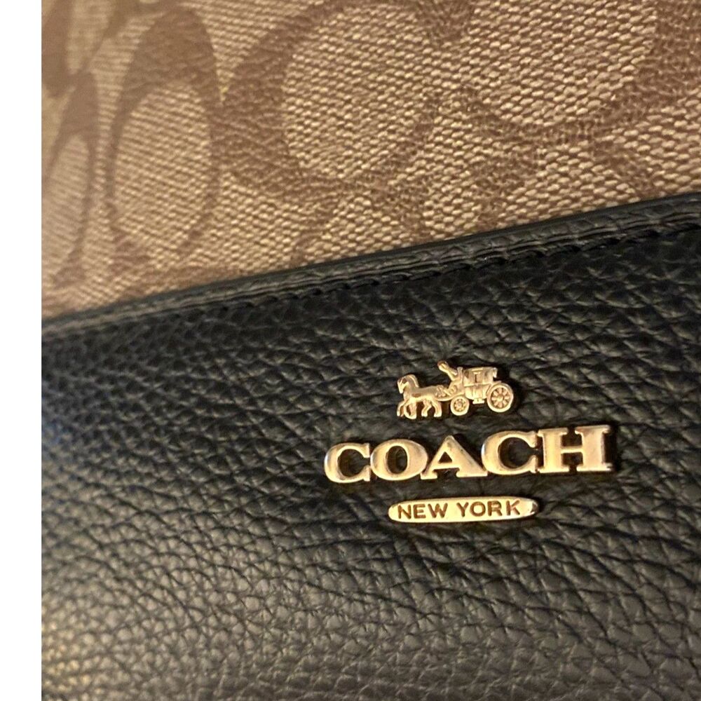 Coach Paxton Duffle Bag Signature Canvas Crossbody Shoulder Gold Chain Leather - Picture 2 of 16